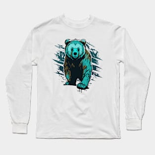 Graffiti Paint Grizzly Bear Creative Long Sleeve T-Shirt